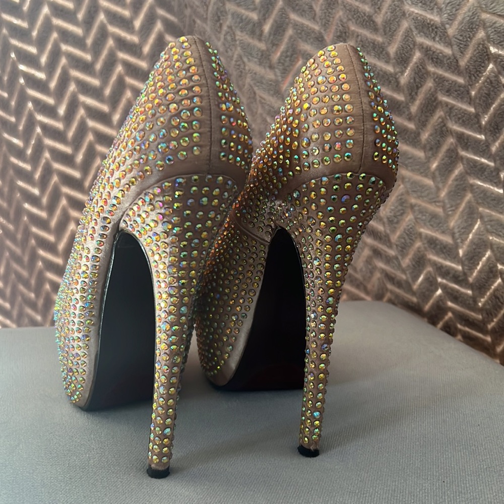 Rainbow Rhinestone Platform Pumps - Picture 3 of 5